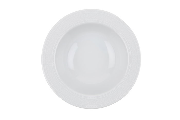 Hermia ACL24Y200 Vajilla de Porcelana Blanca de 24 Piezas para Comedor y Cocina